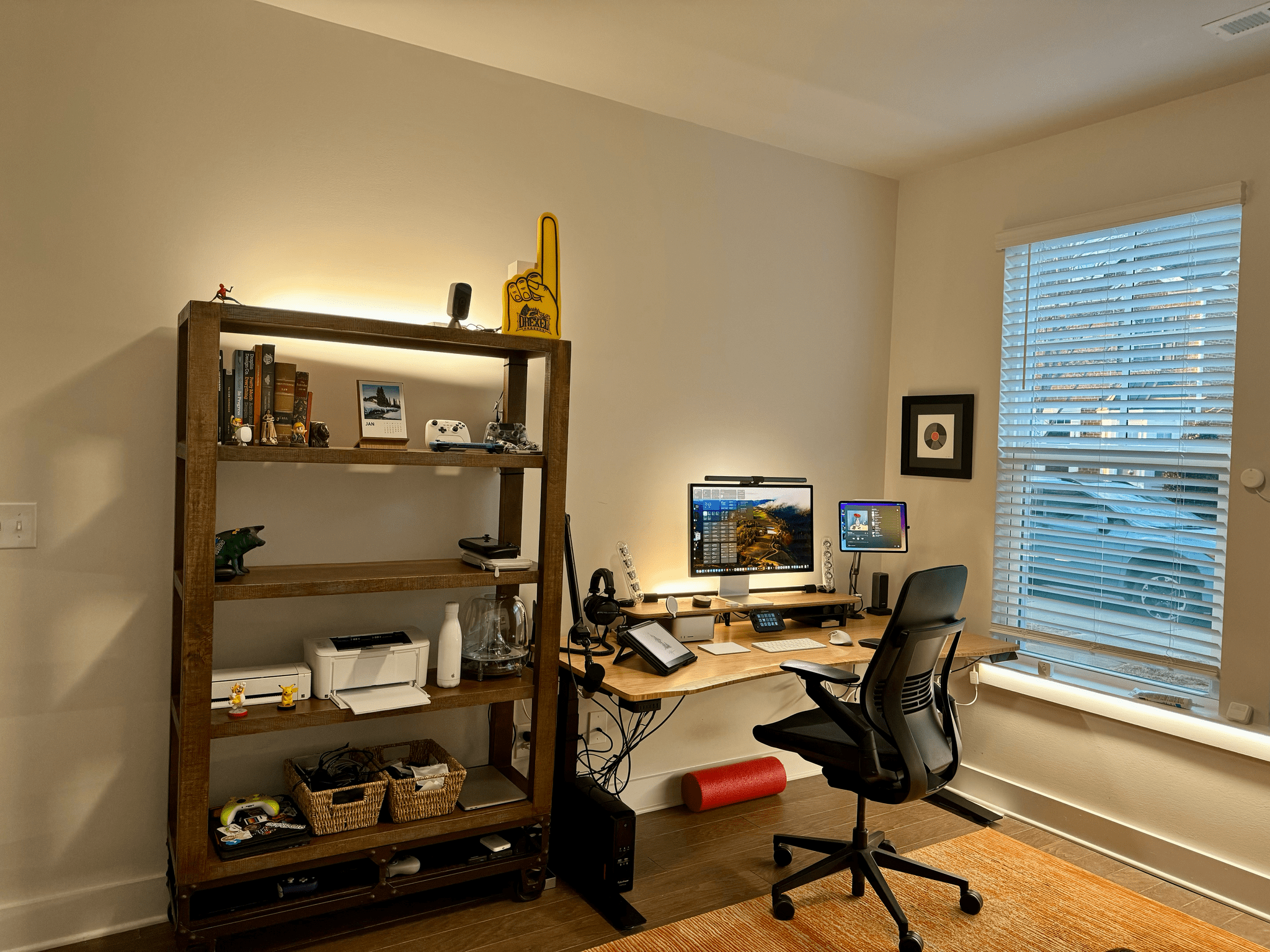 Some cables are still noticeable hanging under the desk because I need the slack to raise and lower it, but overall, the cable situation is much better than before.
