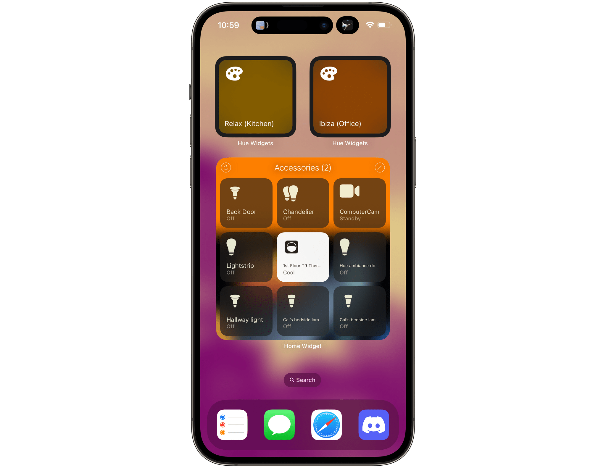 Hue Widgets pairs nicely with Home Widget, which [I recently reviewed](https://www.macstories.net/reviews/home-widget-unlocks-homekit-device-control-that-apples-home-app-doesnt-offer/).