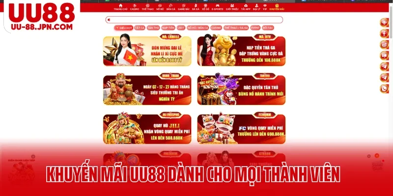UU88 🎖️ Trang Chủ UU88.COM Giải Trí Vui, Kiếm Tiền Tỷ 2026 ✔️ 22 Khuyến mãi UU88 dành cho mọi thành viên khi cá cược